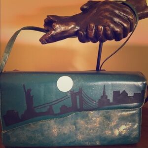 Hand‎ Painted Vintage 9West Envelope Clutch or Crossbody Purse